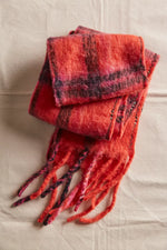 HIGHLAND PLAID SKINNY SCARF - PINK COMBO