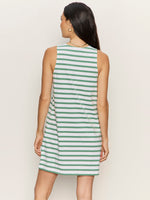 ON THE YACHT SHIFT DRESS - GREEN JUICE / WHITE STRIPE