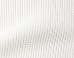 Z SUPPLY Arlet Mini Thermal Top close-up fabric detail in Soft Ecru, showing waffle-knit texture and ribbed weave pattern