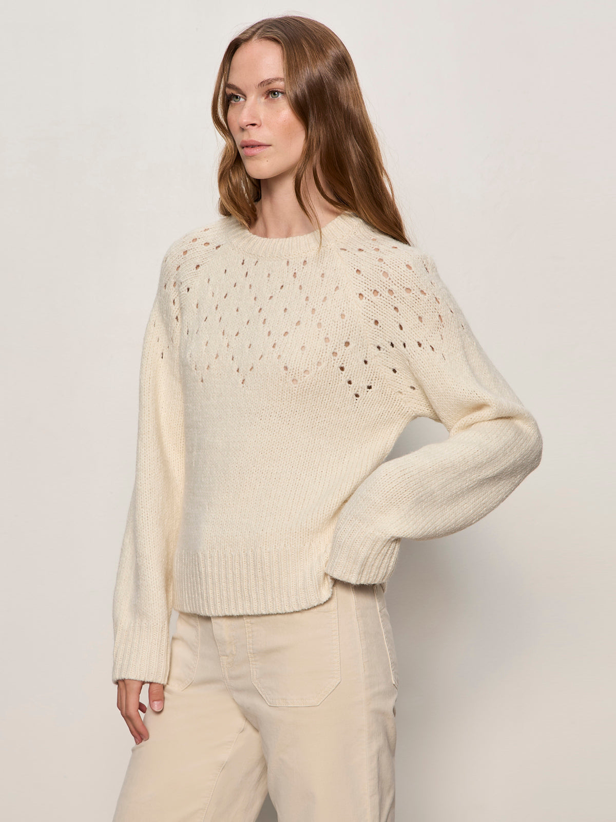 FEMME OPENWORK SWEATER - VANILLA CREME