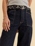 Valley Girl High Rise Patch Pocket Wide Ankle - Rinse