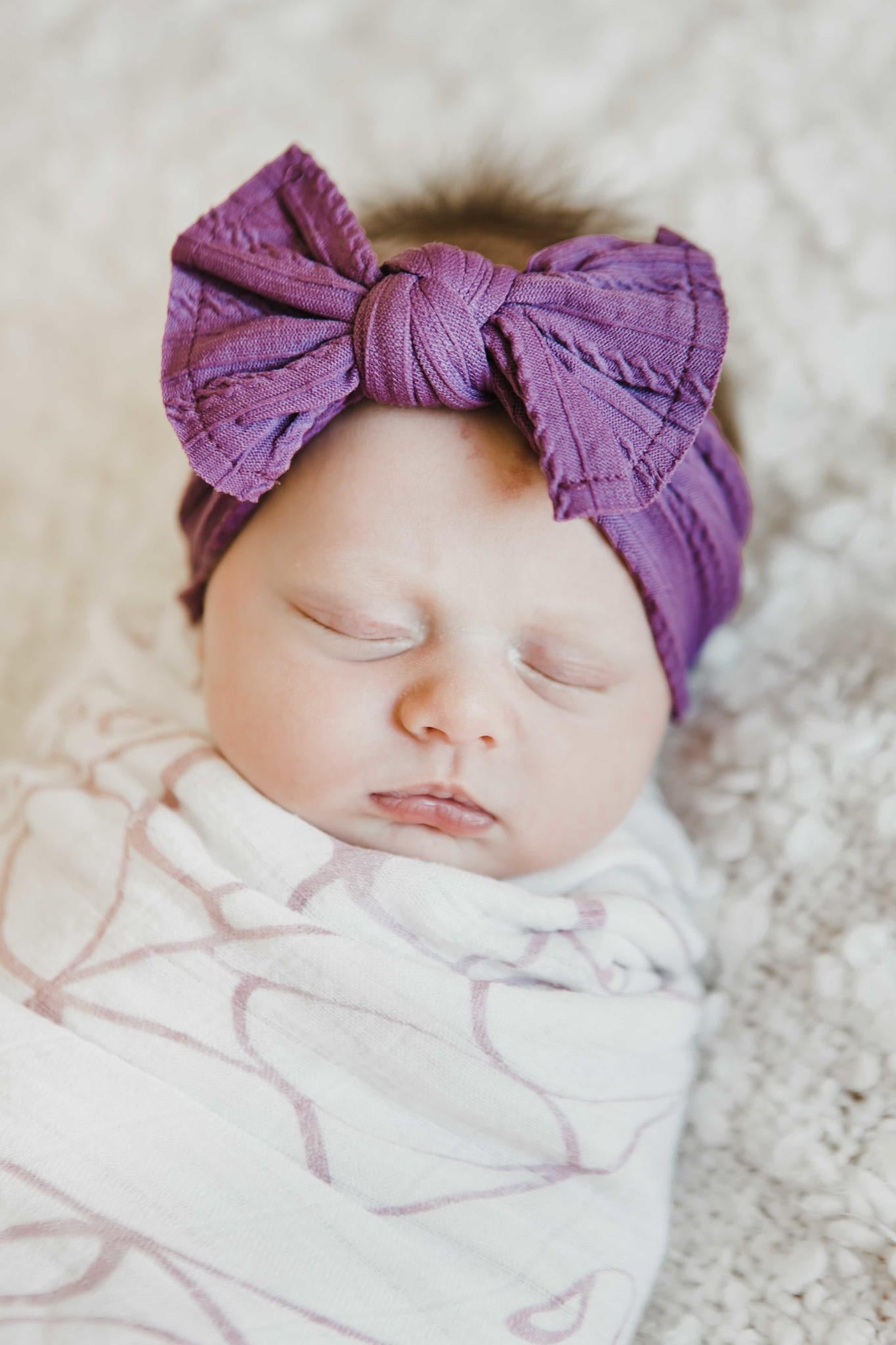 SUGAR PLUM CABLE KNIT NYLON HEADWRAP