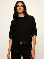 Perfect Sequin Sweater Tee - Black