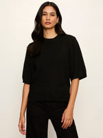 Perfect Sequin Sweater Tee - Black