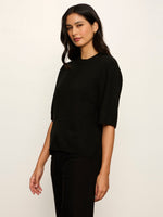 Perfect Sequin Sweater Tee - Black