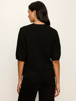 Perfect Sequin Sweater Tee - Black