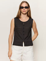 TEXTURED VACATION SHELL - BLACK