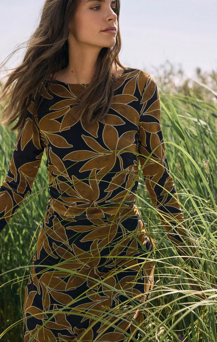 SPELLBOUND MESH FLORAL MAXI DRESS - COCONUT