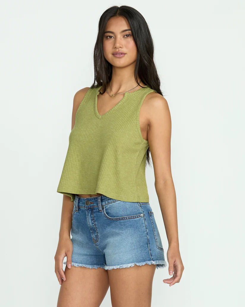 AYA SUN KNIT TANK - AVOCADO