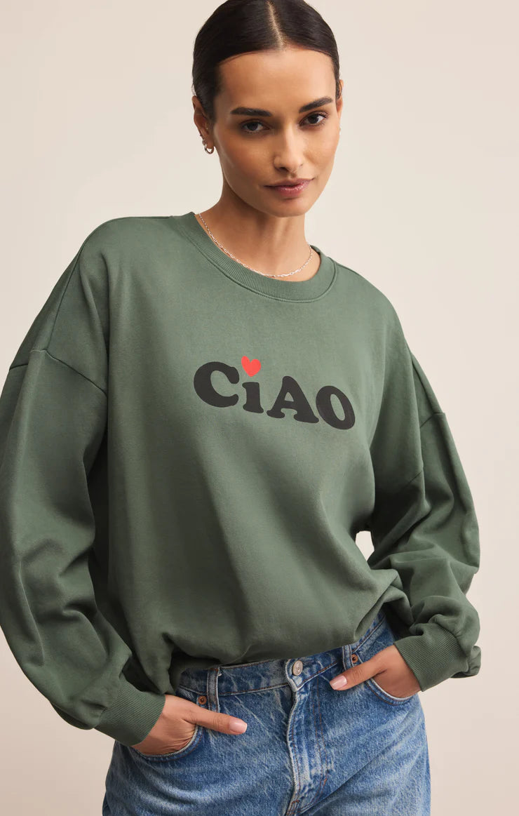 CIAO SUNDAY SWEATSHIRT-HUNTER GREEN