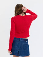 Stargazer Pointelle Cardi - Cherry Bomb