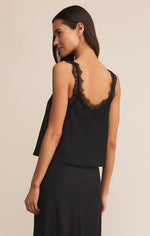 UMA LACE SATIN CAMI-BLACK