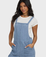 PACIFIC TIME DENIM OVERALL - SEA BLUE