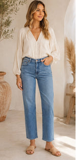 Rebel Mid Rise Ankle Slim Straight - Real Deal