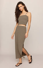 CAFFARI STRIPED TUBE TOP - PUTTY