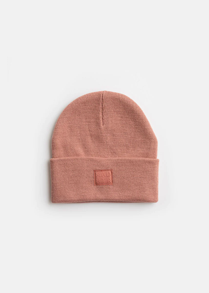 KIDS CUFF BEANIE HAT-ROSE