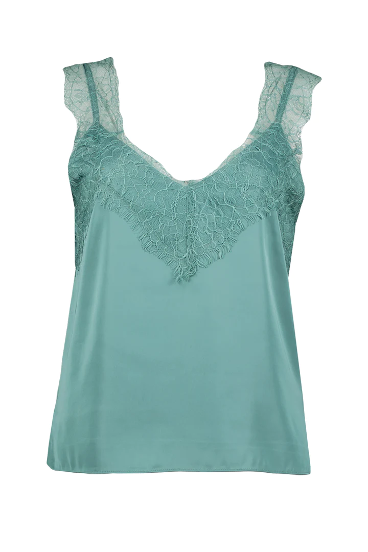 LACE DETAIL CAMI-SEA MIST