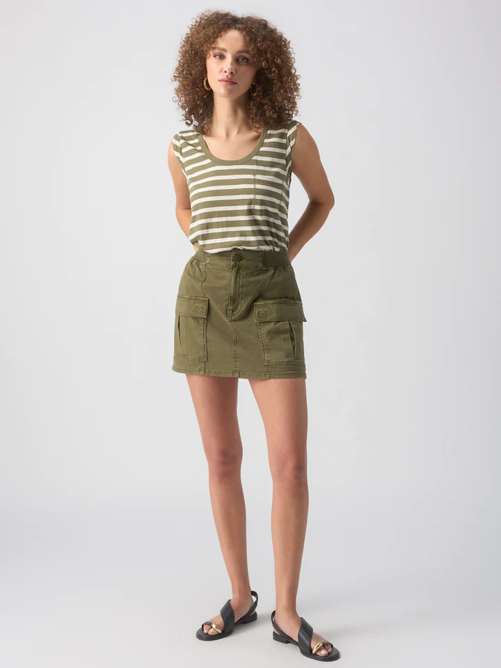 SURPLUS HIGH RISE SKIRT-BURNT OLIVE