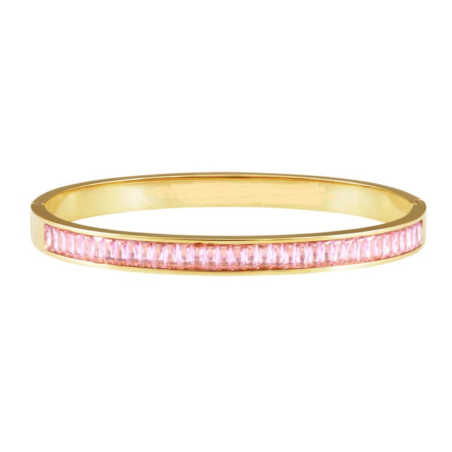 CZ CUFF BRACELET-PINK