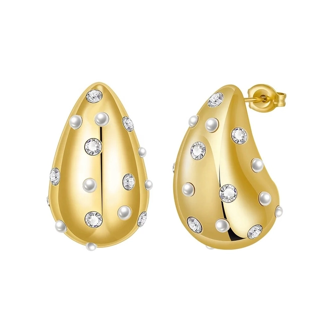 CZ TEAR DROP EARRINGS