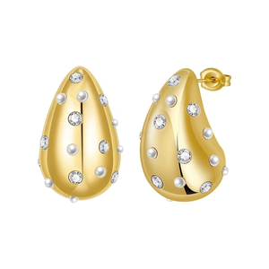 CZ TEAR DROP EARRINGS