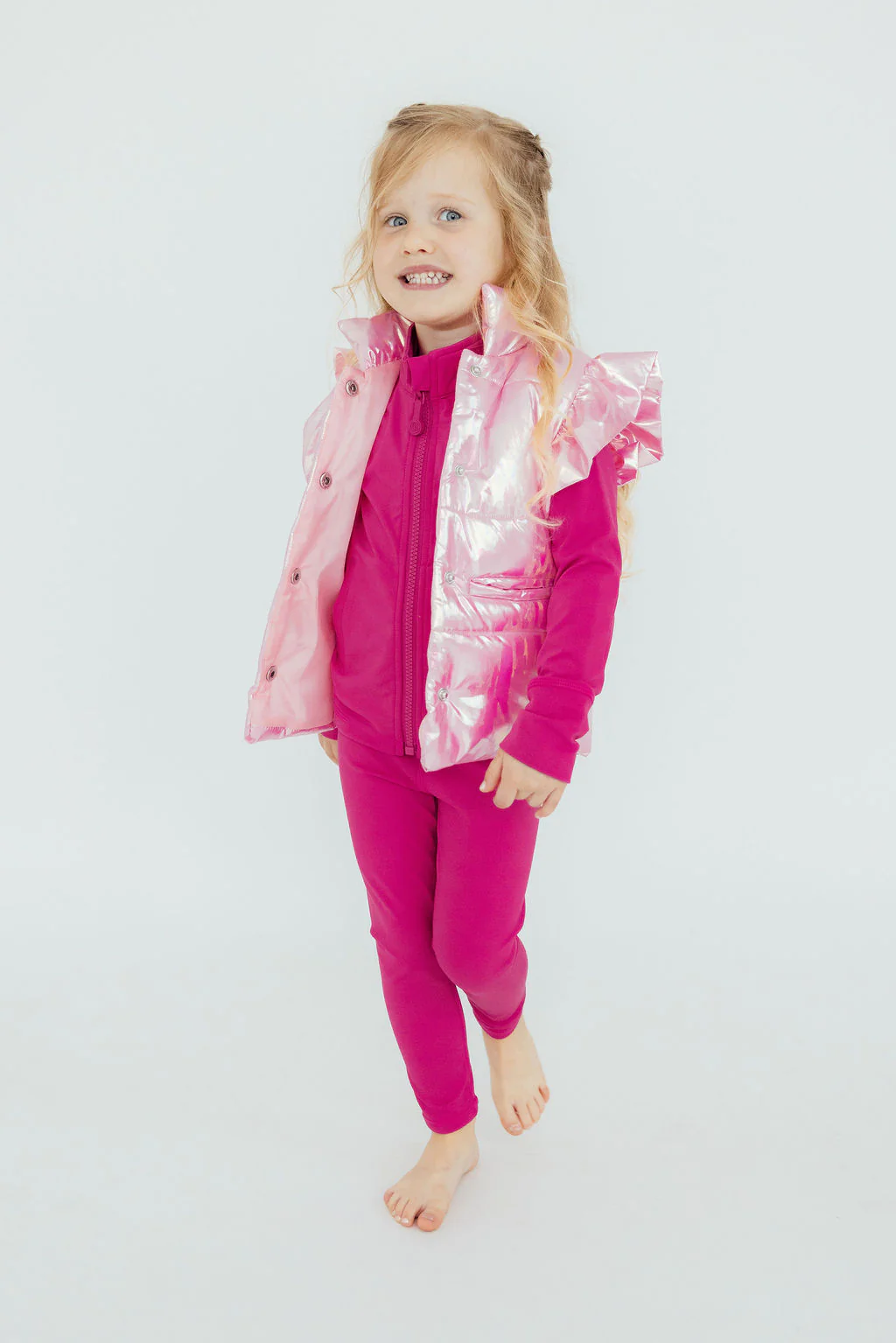 Pink Iridescent Puffer Vest