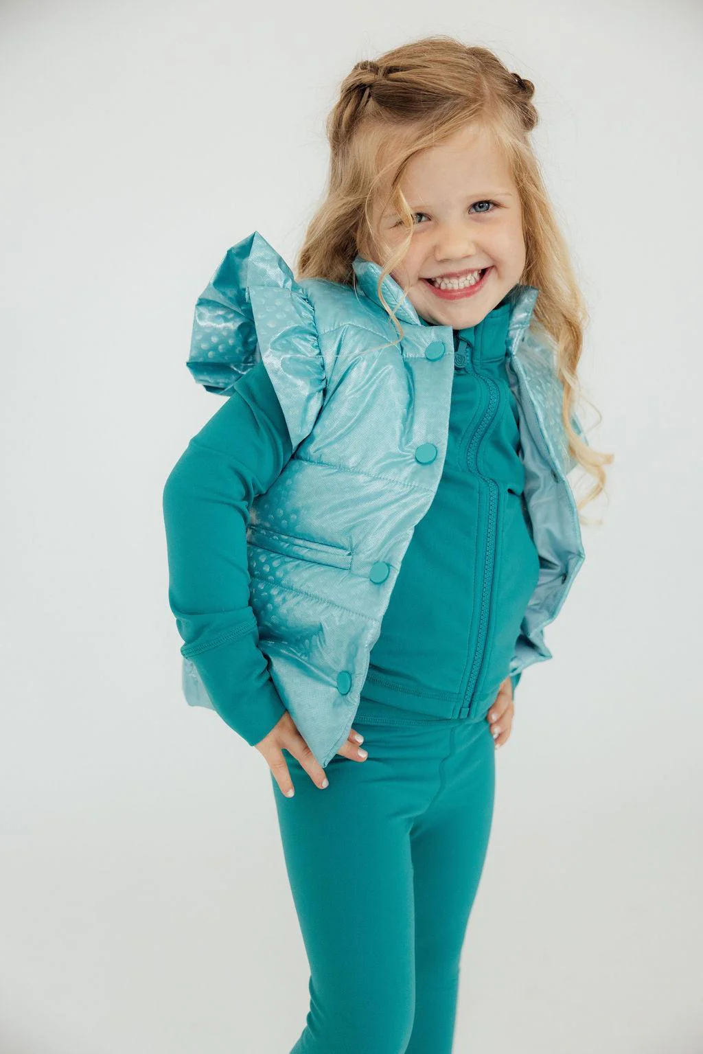 Turquoise Dot Puffer Vest