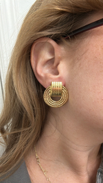 CIRCLE STATEMENT EARRINGS-GOLD