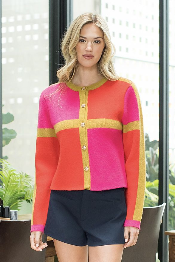 COLORBLOCK CARDI
