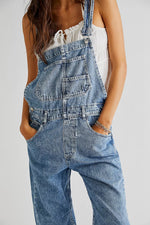 ZIGGY DENIM OVERALLS - POWDER BLUE