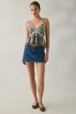 BRYNA EMBROIDERED TANK - PLAID MIX
