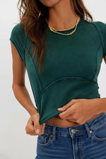 PROTAGONIST CROPPED TEE-RAINFOREST