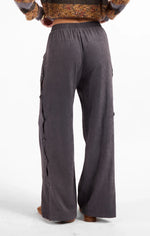 Split Side Button Pants - Stone Grey