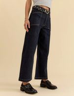 Valley Girl High Rise Patch Pocket Wide Ankle - Rinse