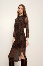 Easy Autumn Mesh Dress - Cocoa Paisley