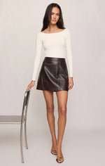 Roux Leather Skirt - Dark Chocolate