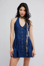 CLEAN BREAK DENIM MINI DRESS - NIGHT WASH