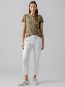 LINEN PERFECT TEE - OLIVE