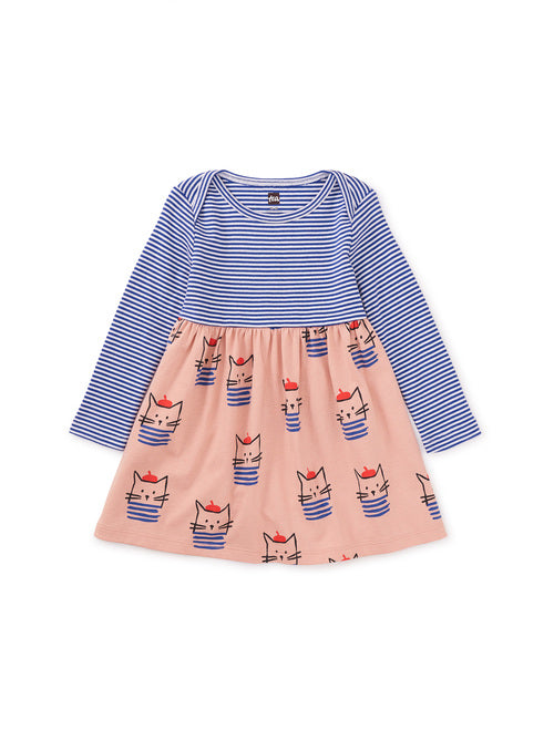 SKIRTED BABY DRESS - FRENCH CAT