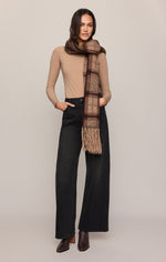 Frostline Plaid Scarf - Toasted Almond