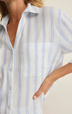 HELENA STRIPED SHIRT - SEA SALT