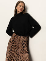 NOSTALGIA PLEATED MIDI SKIRT - MOCHA LEO