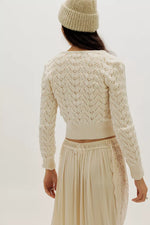 PRETTY IN POINTELLE CARDIGAN - IVORY