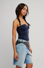 ROUND TWO TUBE TOP-BLACK