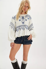 HOLLY KNIT TOP - EGGNOG COMBO