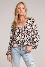 LURA TOP - BLACK FLORAL