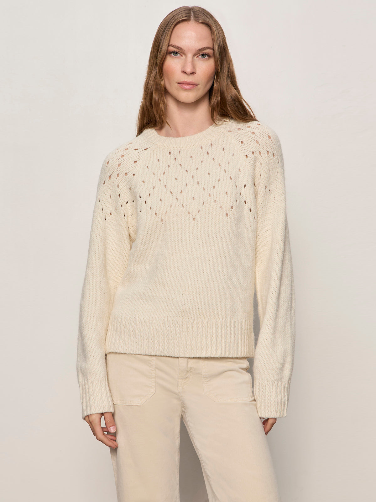 FEMME OPENWORK SWEATER - VANILLA CREME