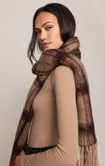 Frostline Plaid Scarf - Toasted Almond