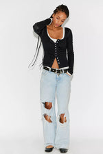END GAME POINTELLE LONG SLEEVE-BLACK