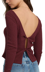 REV. TWIST LONG SLEEVE TOP - PINOT